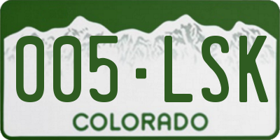 CO license plate 005LSK