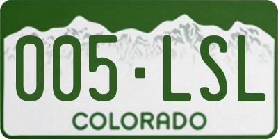 CO license plate 005LSL