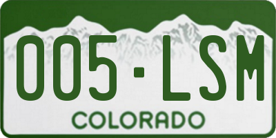 CO license plate 005LSM