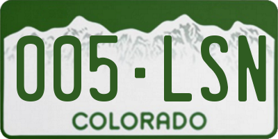 CO license plate 005LSN
