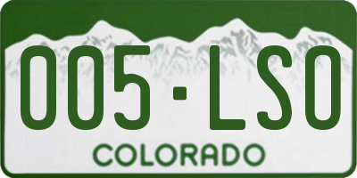 CO license plate 005LSO