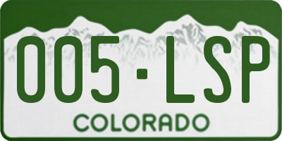 CO license plate 005LSP