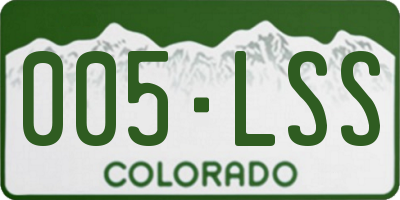 CO license plate 005LSS