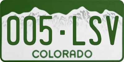 CO license plate 005LSV