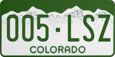 CO license plate 005LSZ