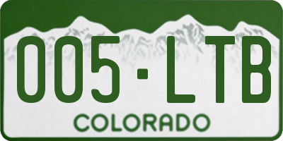 CO license plate 005LTB