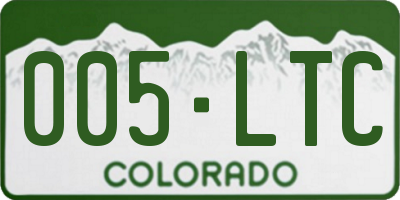CO license plate 005LTC
