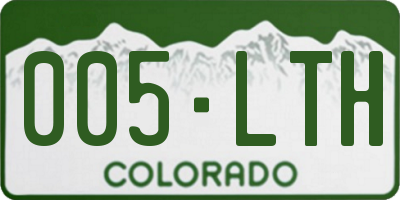 CO license plate 005LTH