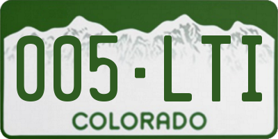 CO license plate 005LTI