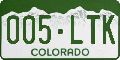 CO license plate 005LTK