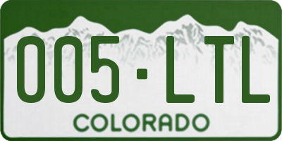CO license plate 005LTL