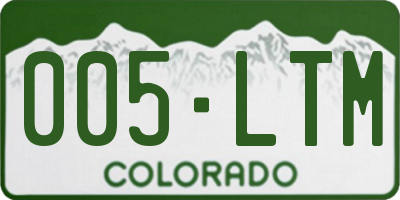 CO license plate 005LTM