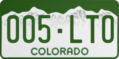 CO license plate 005LTO