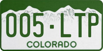 CO license plate 005LTP