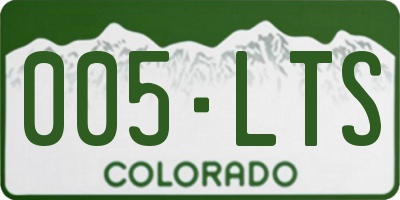 CO license plate 005LTS