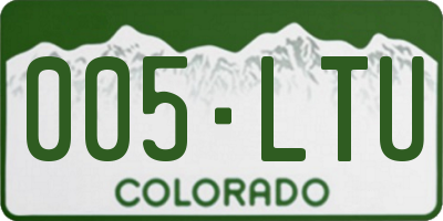 CO license plate 005LTU