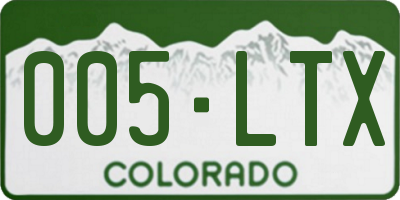 CO license plate 005LTX