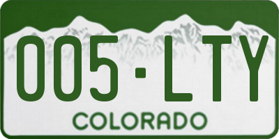 CO license plate 005LTY