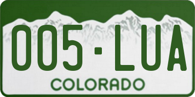 CO license plate 005LUA