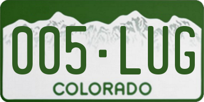 CO license plate 005LUG