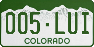 CO license plate 005LUI
