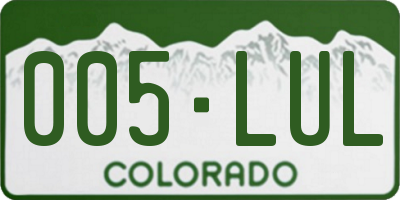 CO license plate 005LUL
