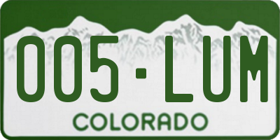 CO license plate 005LUM
