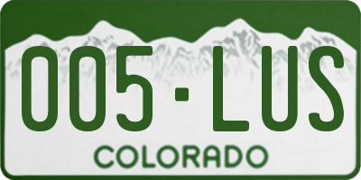 CO license plate 005LUS