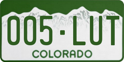 CO license plate 005LUT