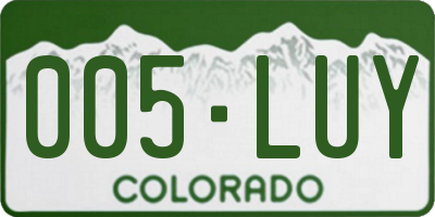 CO license plate 005LUY