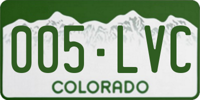 CO license plate 005LVC