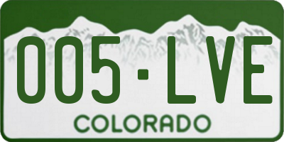 CO license plate 005LVE