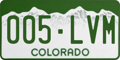 CO license plate 005LVM