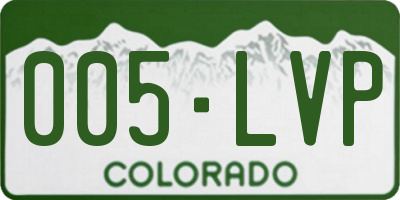 CO license plate 005LVP