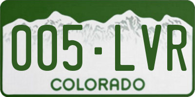 CO license plate 005LVR