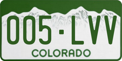CO license plate 005LVV