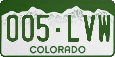 CO license plate 005LVW