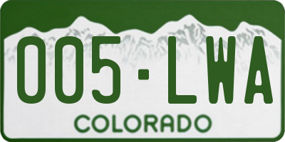 CO license plate 005LWA