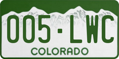 CO license plate 005LWC