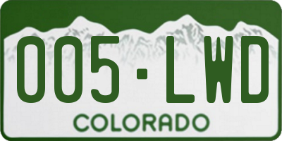 CO license plate 005LWD