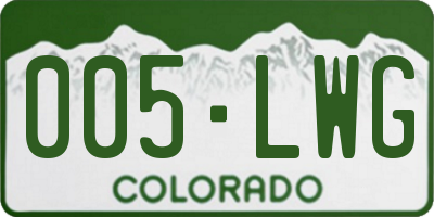 CO license plate 005LWG