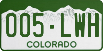CO license plate 005LWH