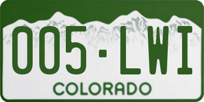 CO license plate 005LWI