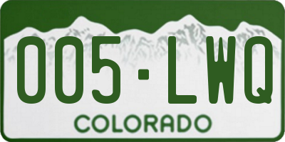 CO license plate 005LWQ