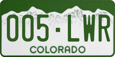 CO license plate 005LWR