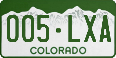 CO license plate 005LXA