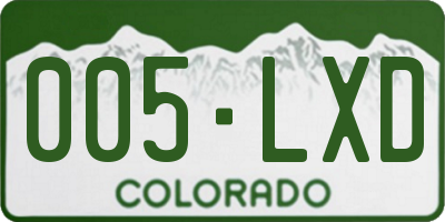 CO license plate 005LXD