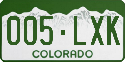 CO license plate 005LXK