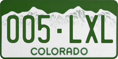 CO license plate 005LXL