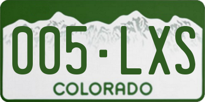 CO license plate 005LXS